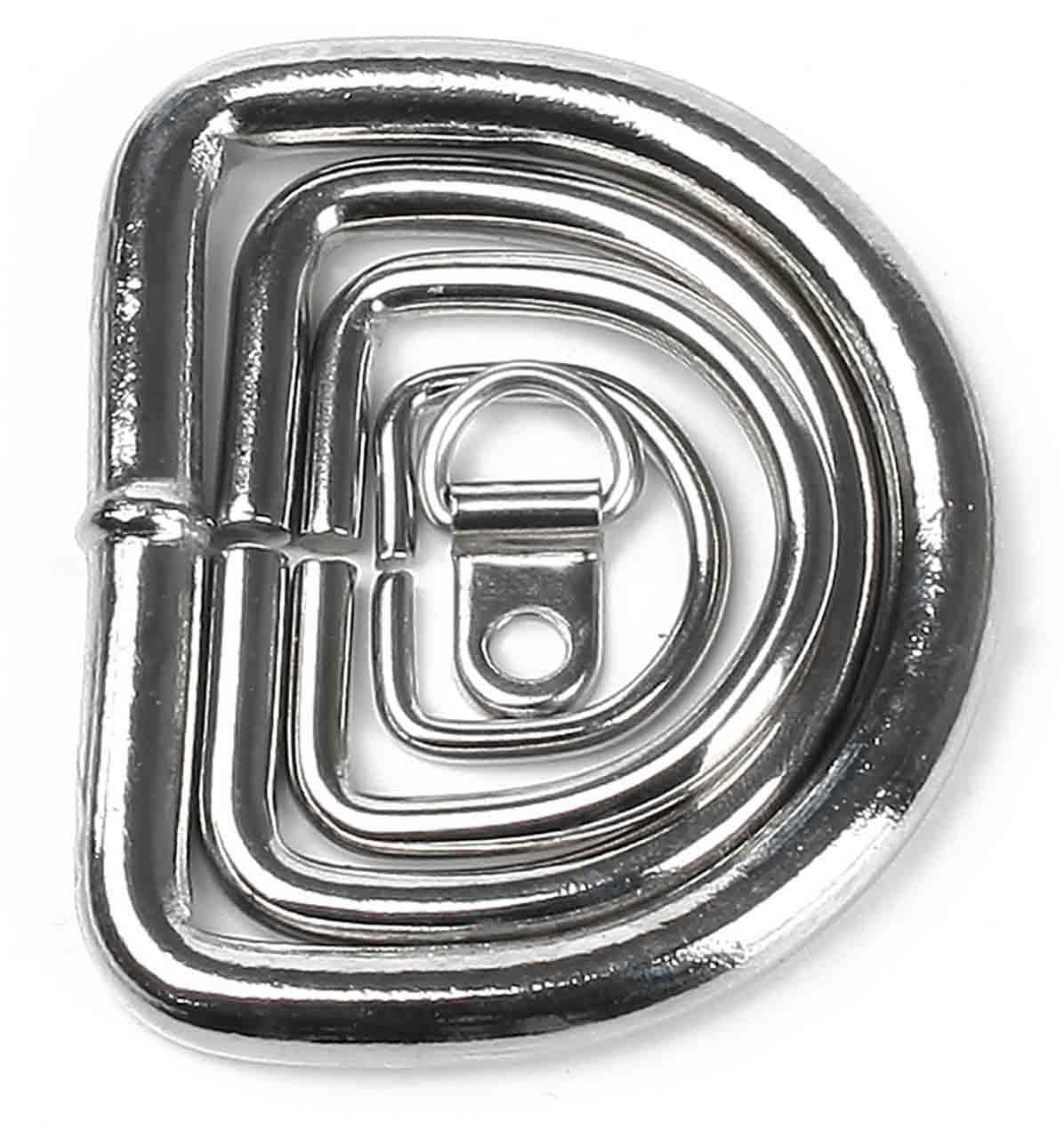 D-ring ti rivet on, 10 x 5 x 2 mm