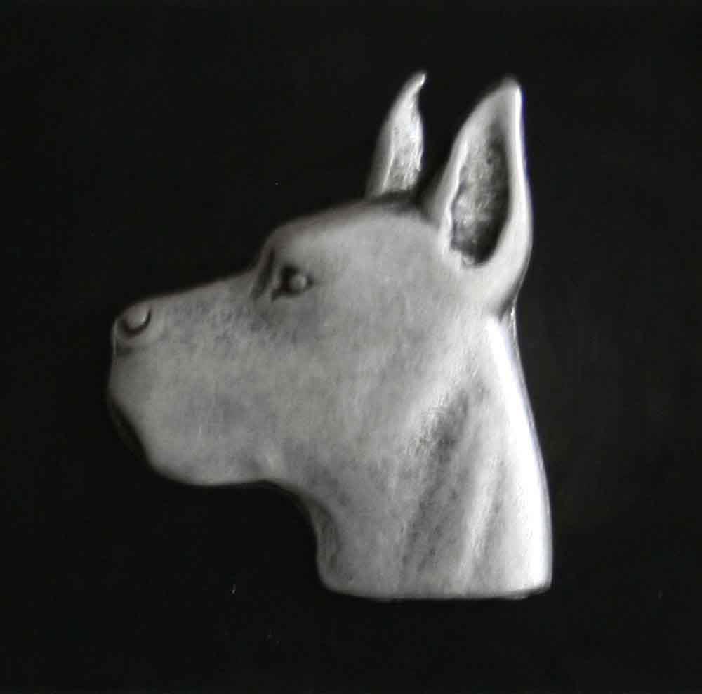 Hundekopf mit Niete zum Aufnieten