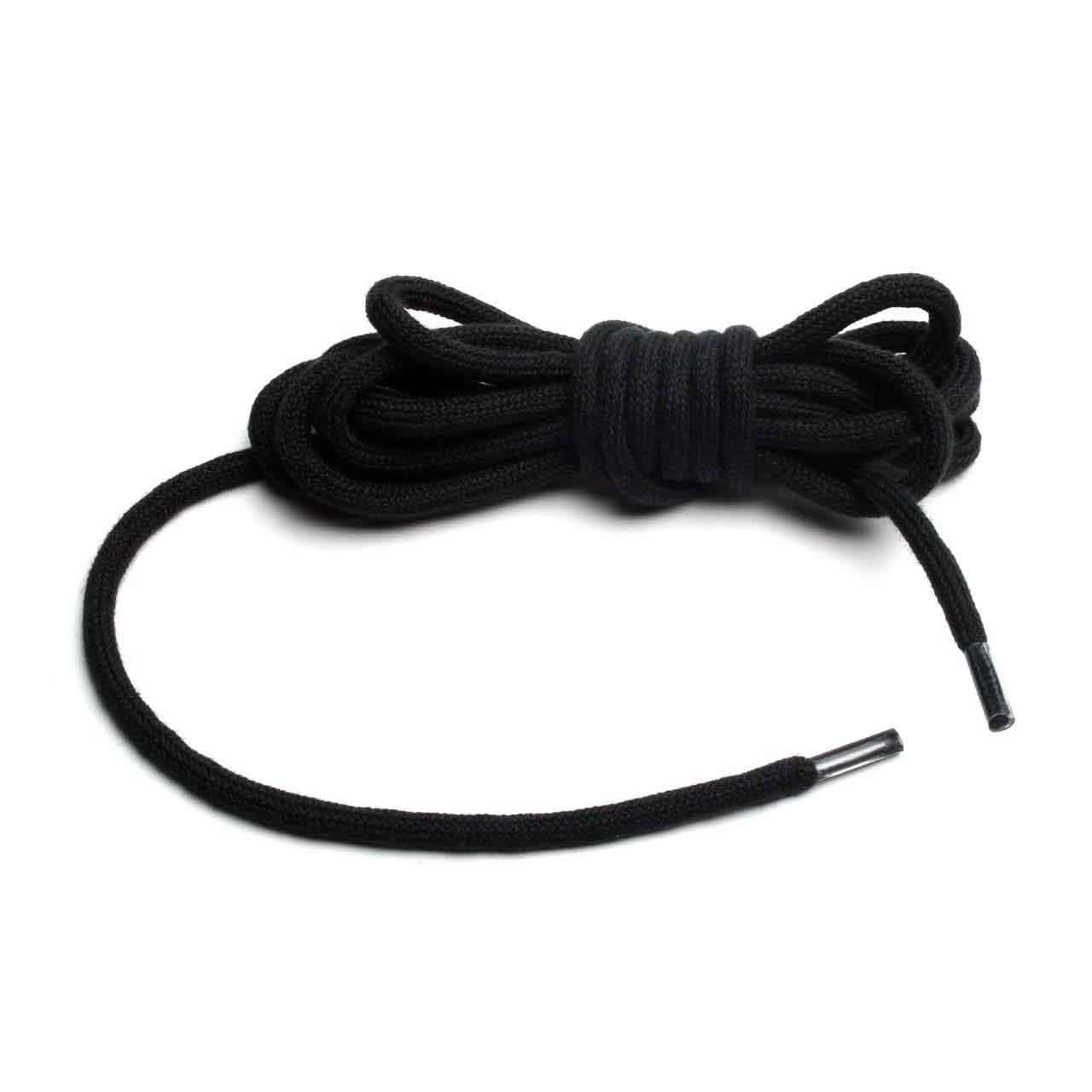 Laces, round, Black, 90 cm, pair.